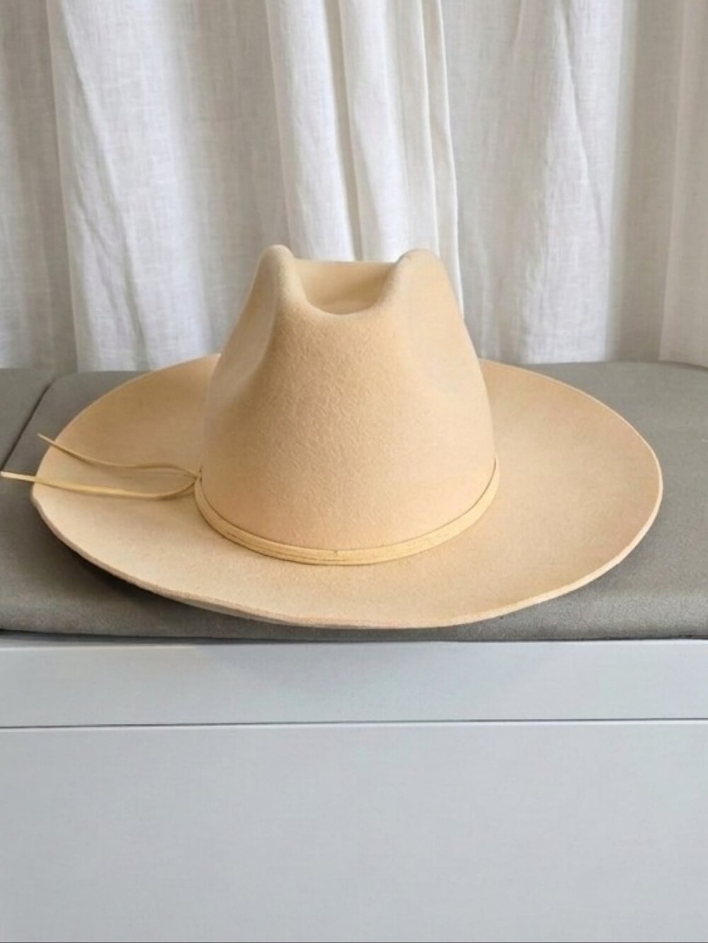 Lack Of Color Pale Tan Wide Brim Felt Hat